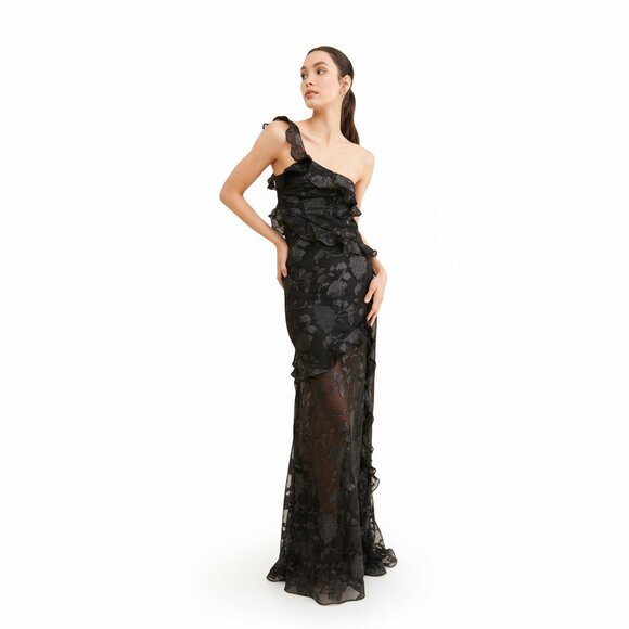 ASTR The Label Andrea Ruffle One Shoulder Floral Maxi Dress NWT size Large - Picture 1 of 8